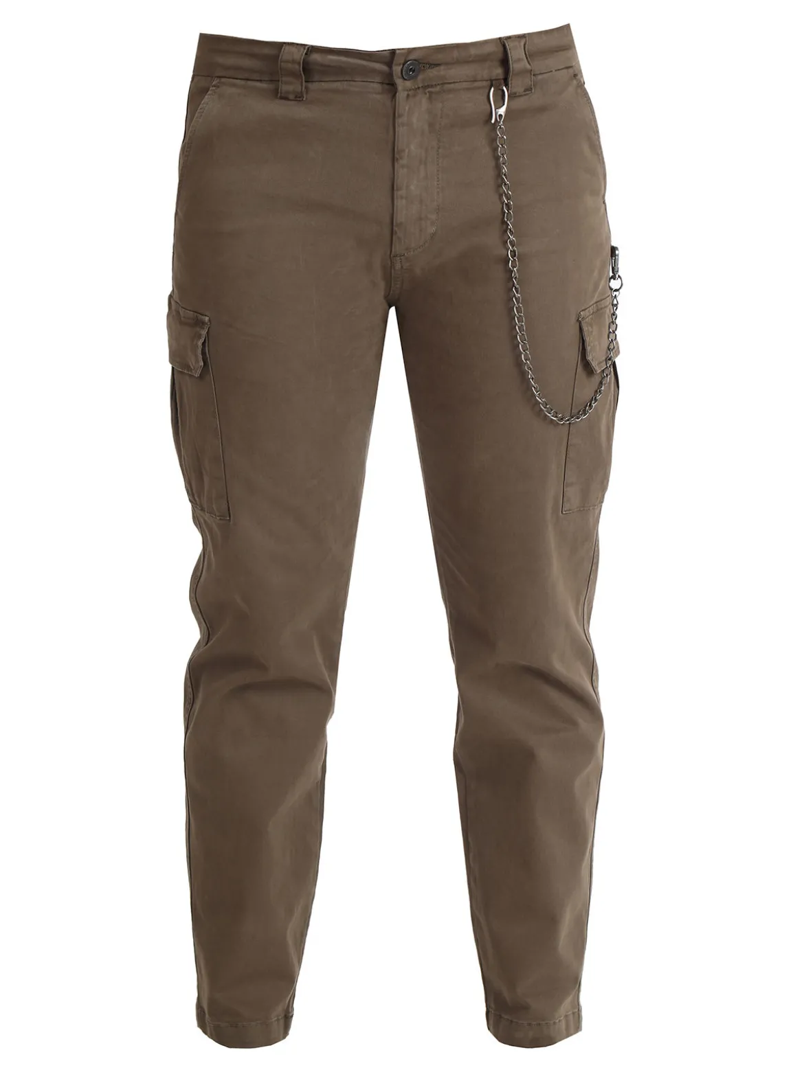 Frankie Malone Pantaloni cargo da uomo con catena