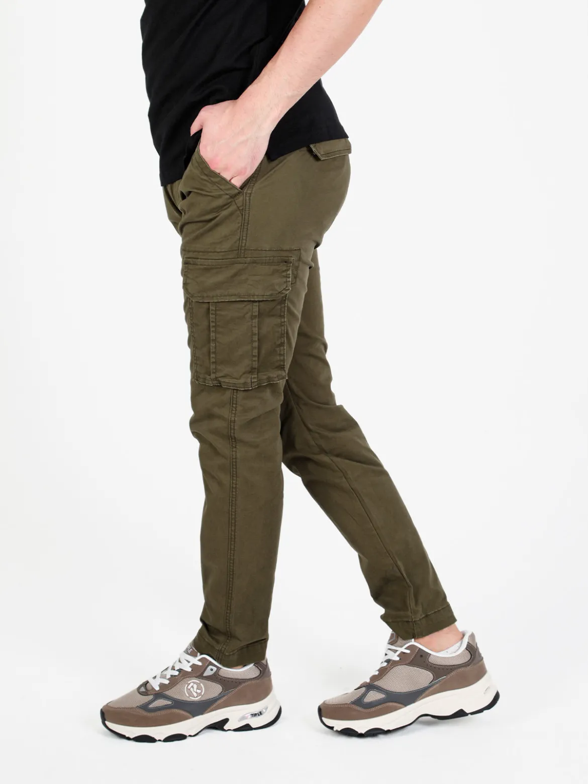 Frankie Malone Pantaloni cargo da uomo in cotone