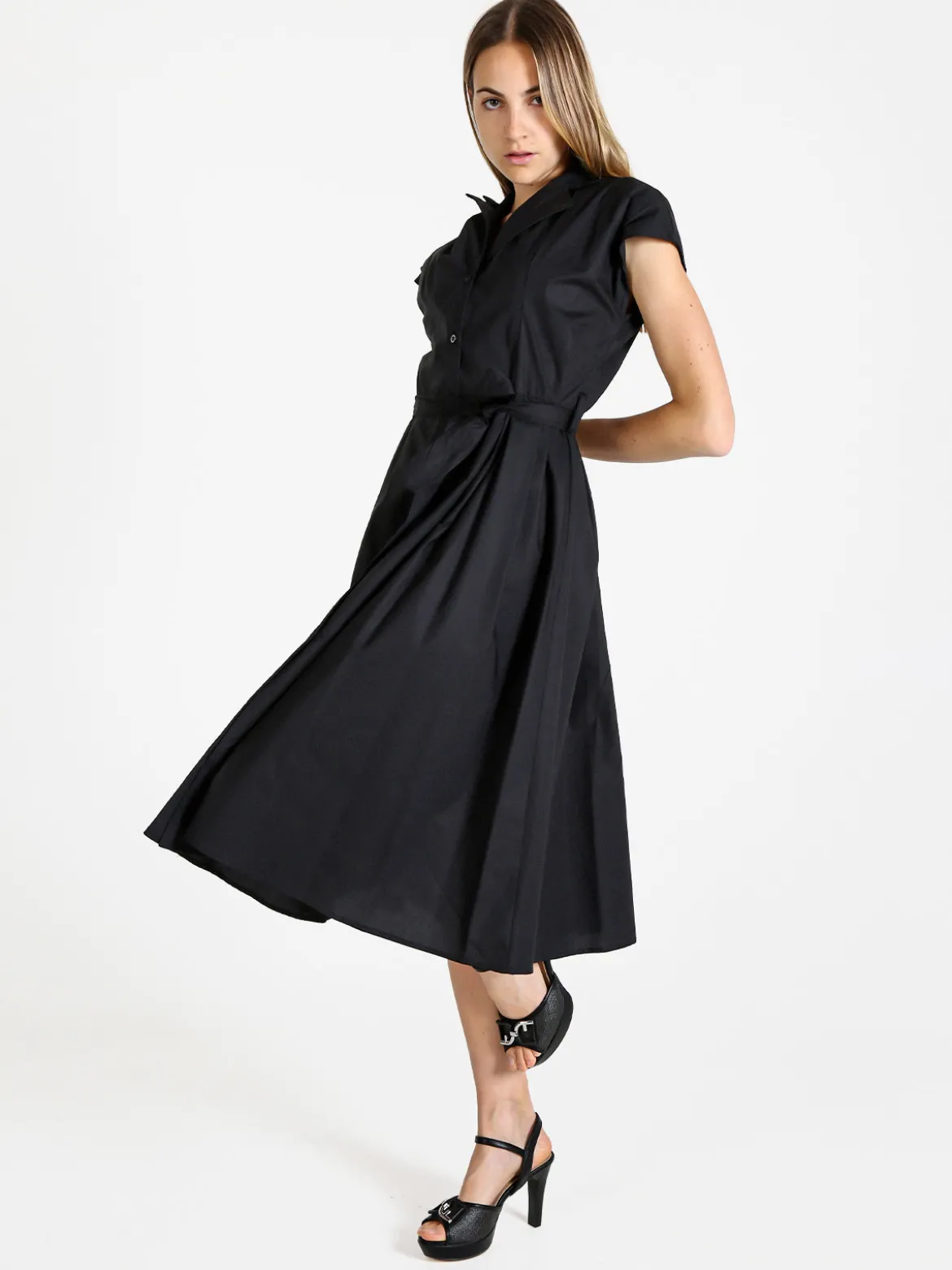 Frenetika Abito a camicia da donna in cotone con maniche corte