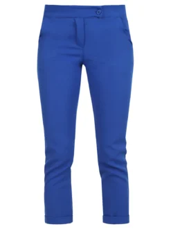 Frenetika Pantaloni classici da donna a gamba dritta con risvolto finale