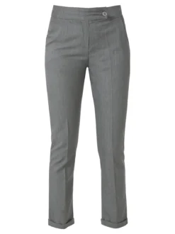 Frenetika Pantaloni donna a vita bassa con risvolto - grigio