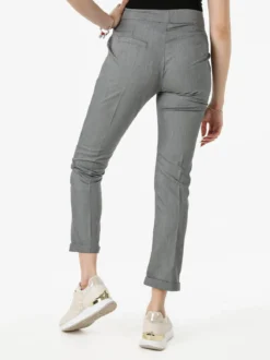 Frenetika Pantaloni donna a vita bassa con risvolto - grigio