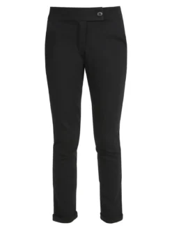 Frenetika Pantaloni donna a vita bassa con risvolto - nero