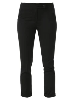 Frenetika Pantaloni donna a vita bassa con risvolto - nero