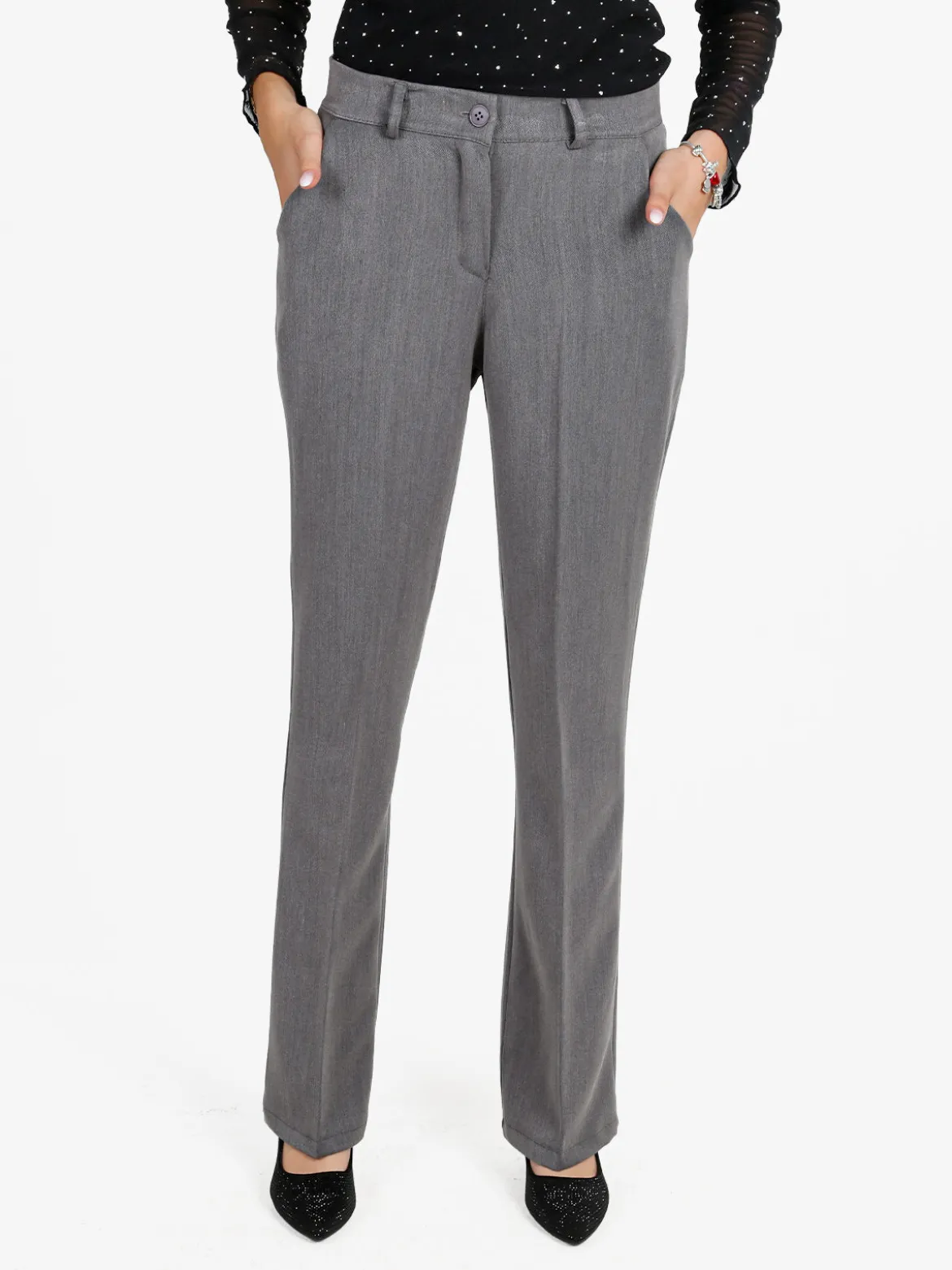 Frenetika Pantaloni donna a zampa - grigio