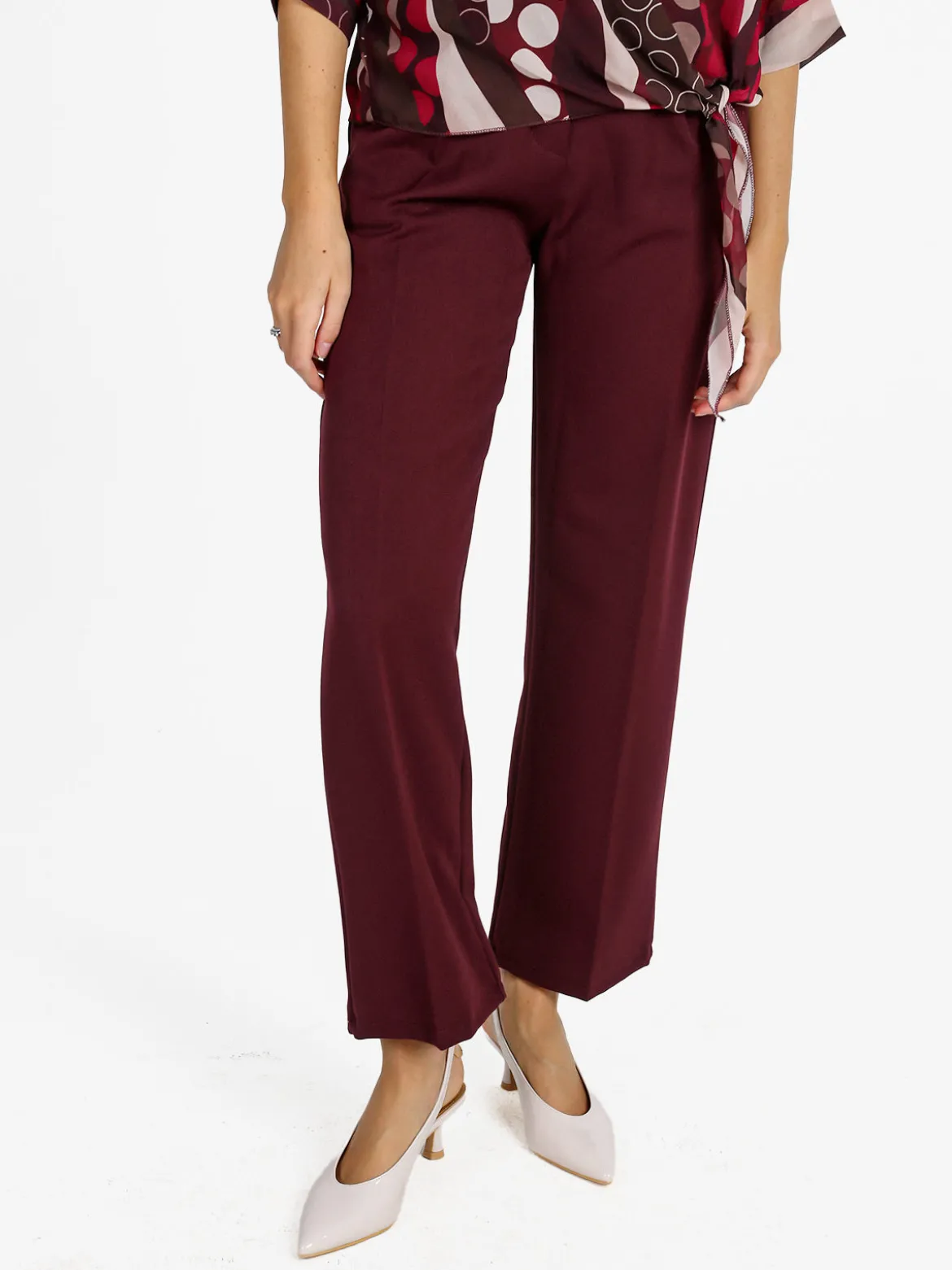 Frenetika Pantaloni donna classici a gamba larga - bordeaux