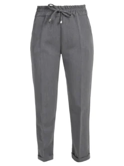 Frenetika Pantaloni donna con risvolto - grigio