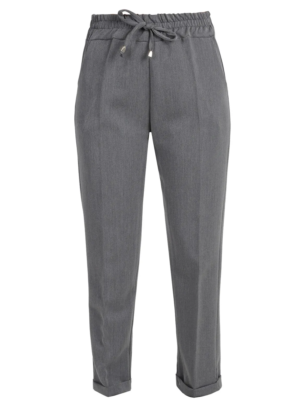 Frenetika Pantaloni donna con risvolto - grigio