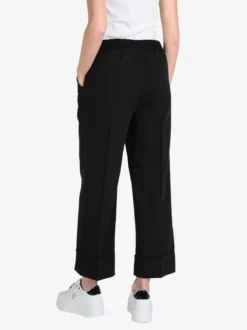 Frenetika Pantaloni donna crop con risvolto alto