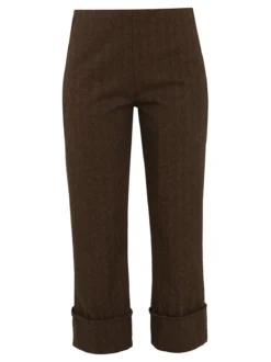 Frenetika Pantaloni donna culotte cropped spigati - moro