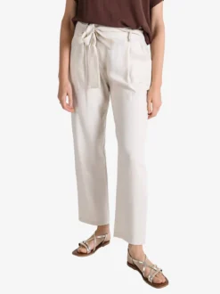 Frenetika Pantaloni donna in misto lino con cintura
