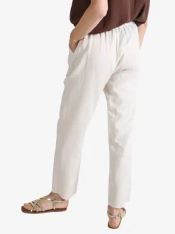 Frenetika Pantaloni donna in misto lino con cintura