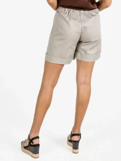 Frenetika Shorts donna in cotone risvolto e cintura