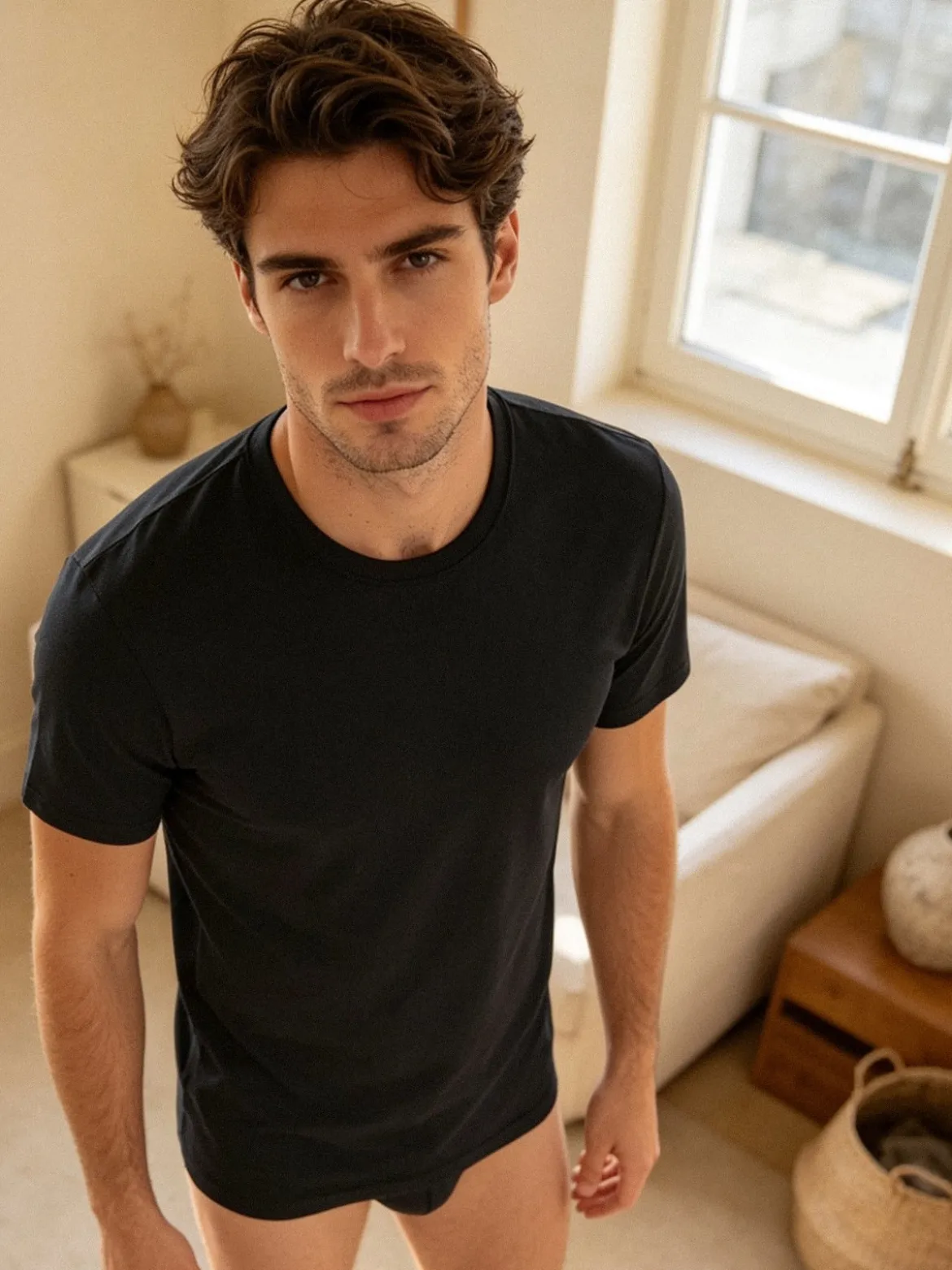 Garda T-shirt intima uomo girocollo in cotone bielastico