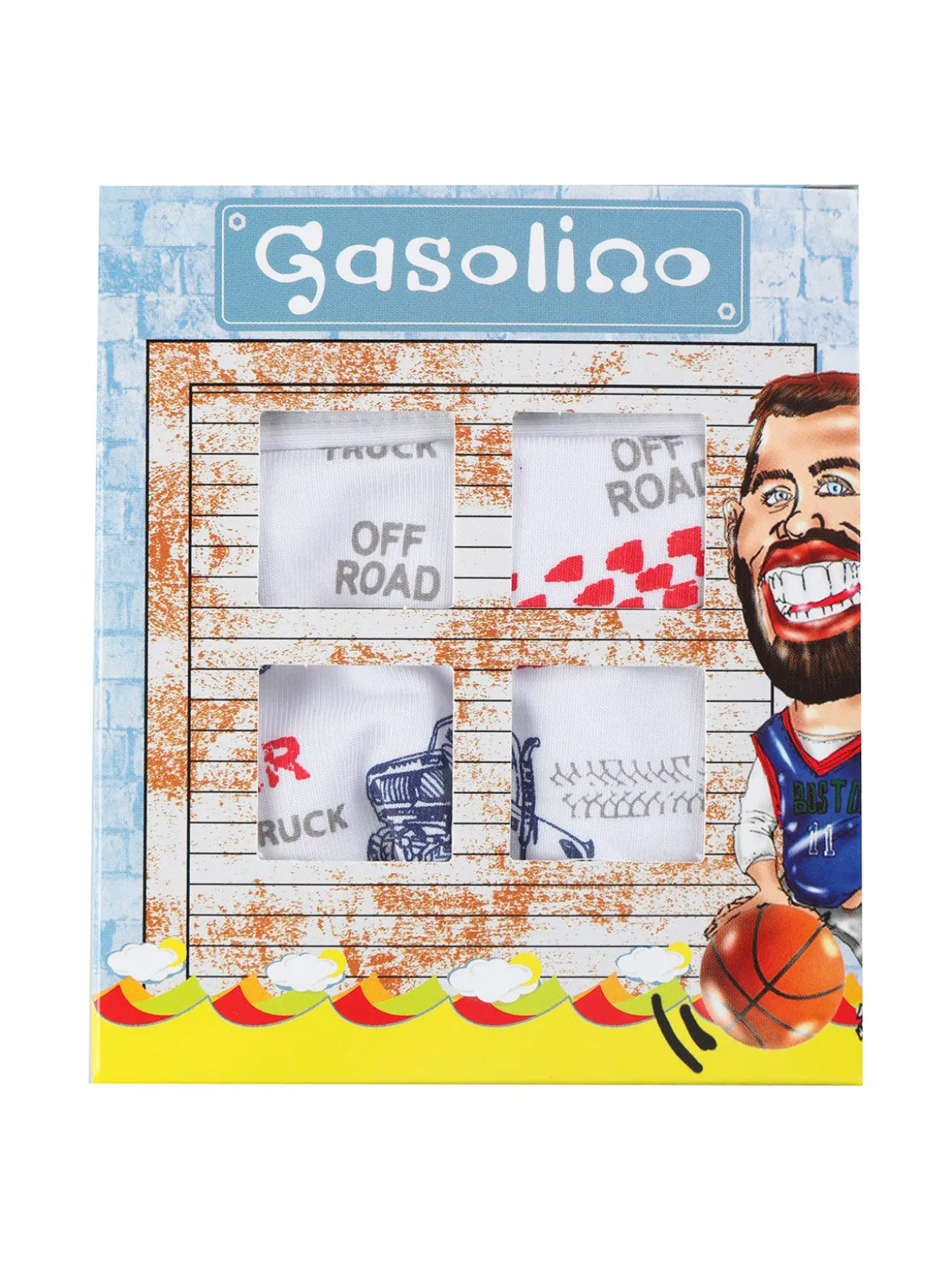 Gasolino Boxer da bambino con disegni e scritte
