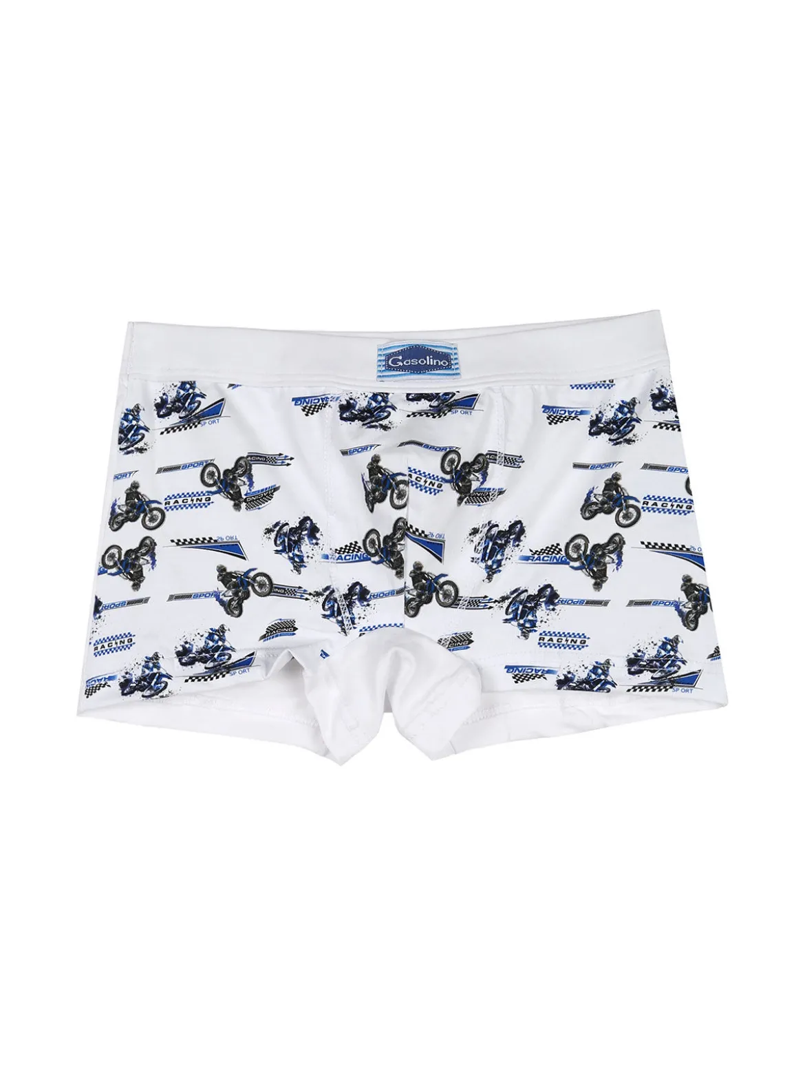Gasolino Boxer da bambino in cotone con stampe - bianco