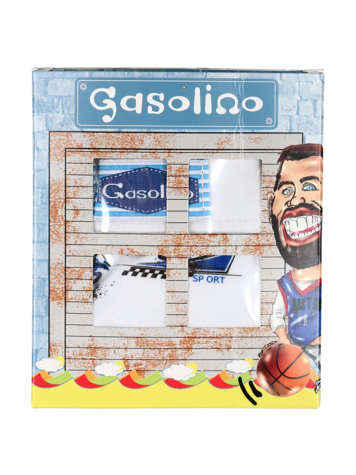 Gasolino Boxer da bambino in cotone con stampe - bianco