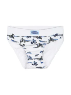 Gasolino Slip da bambino in cotone con stampe - bianco