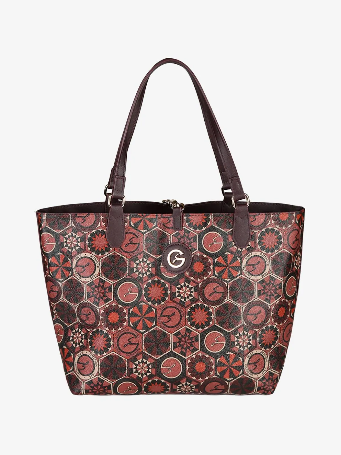 Gattinoni Borsa tote donna reversibile con pochette - bordeaux