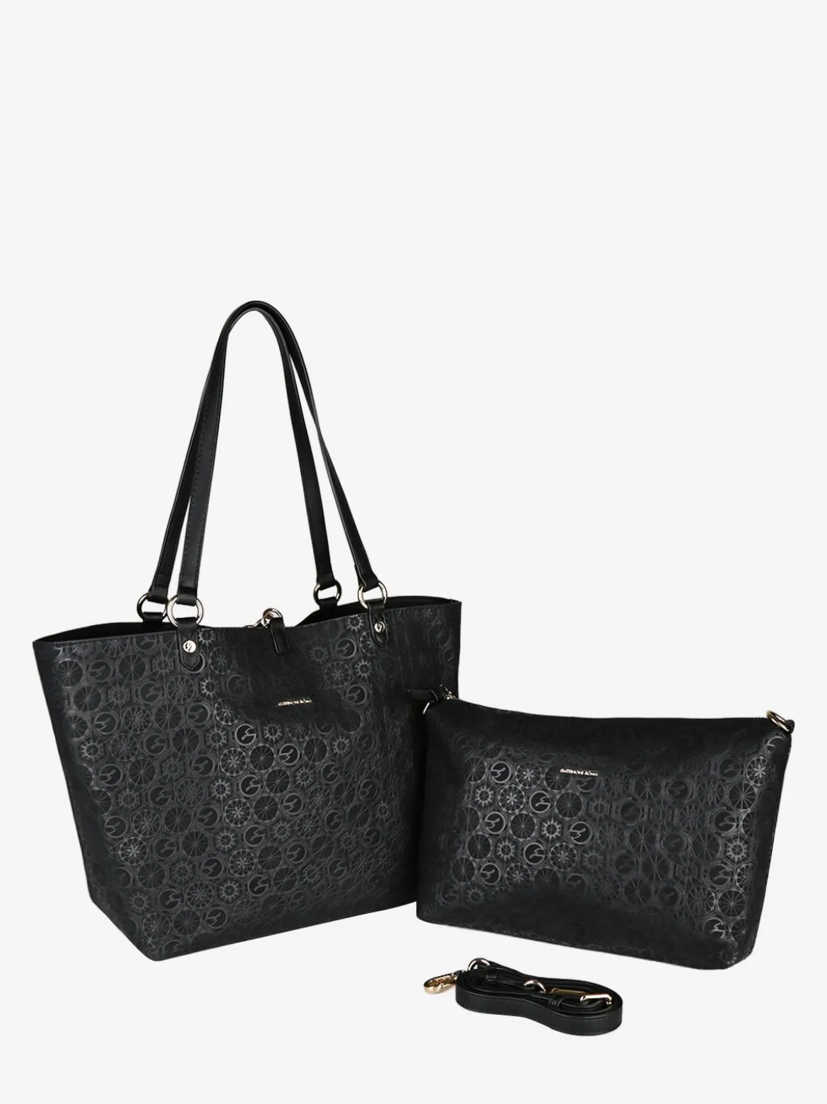 Gattinoni Borsa tote donna reversibile con pochette - nero