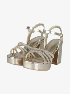 Gattinoni Sandali dorati con strass donna