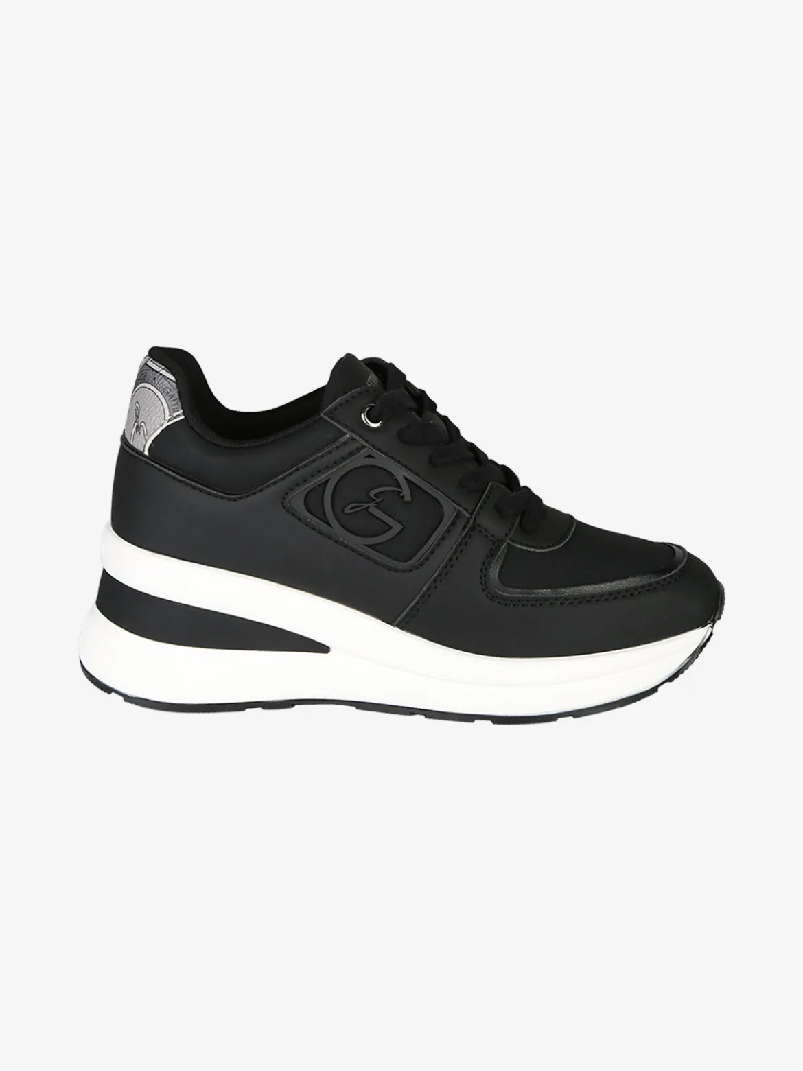 Gattinoni Sneakers donna con zeppa e dettagli effetto nabuck - nero