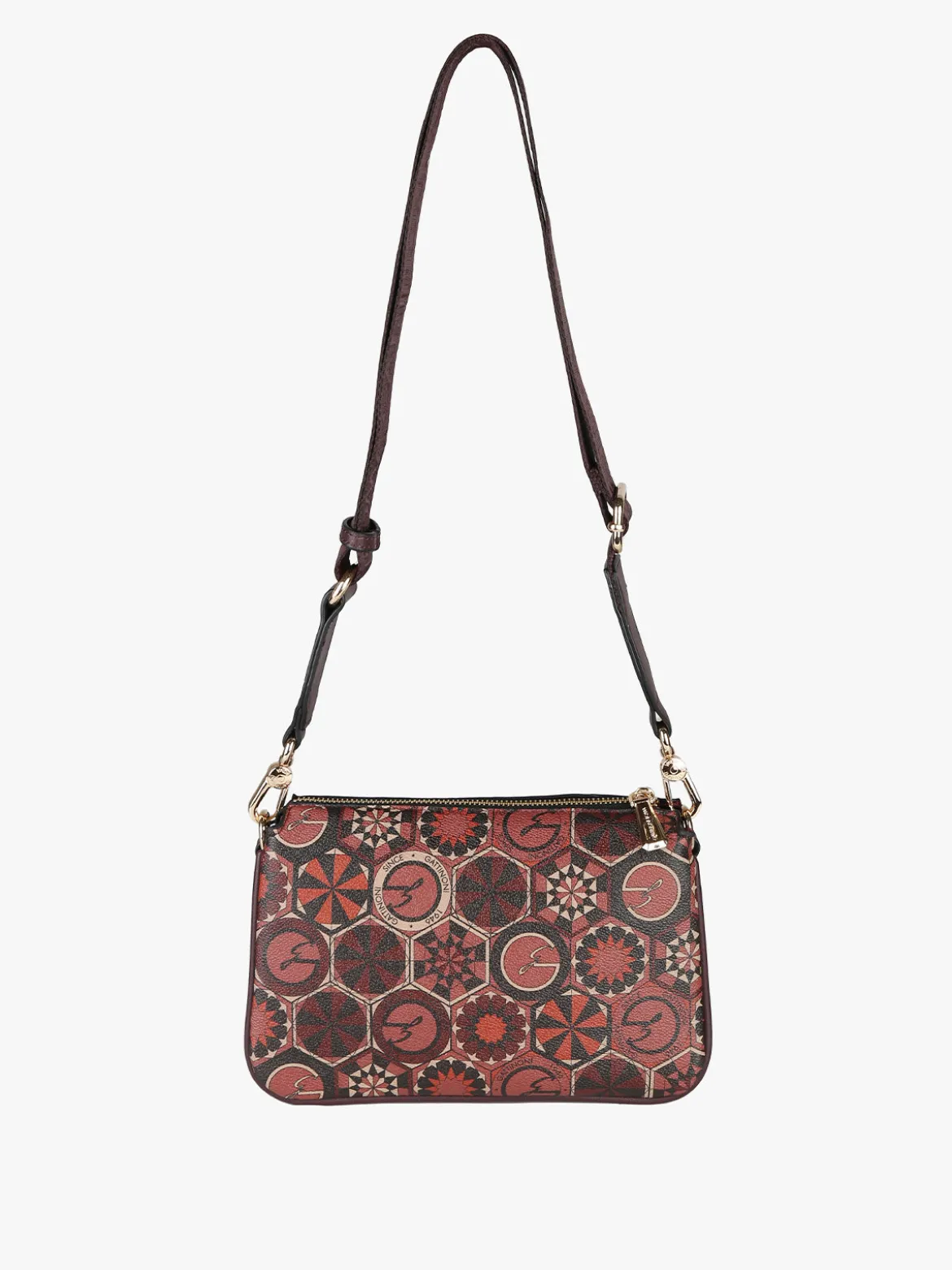 Gattinoni Tracolla donna multitasche con stampe - bordeaux
