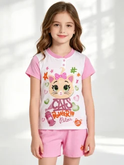 44 Gatti Pigiama corto bambina in cotone
