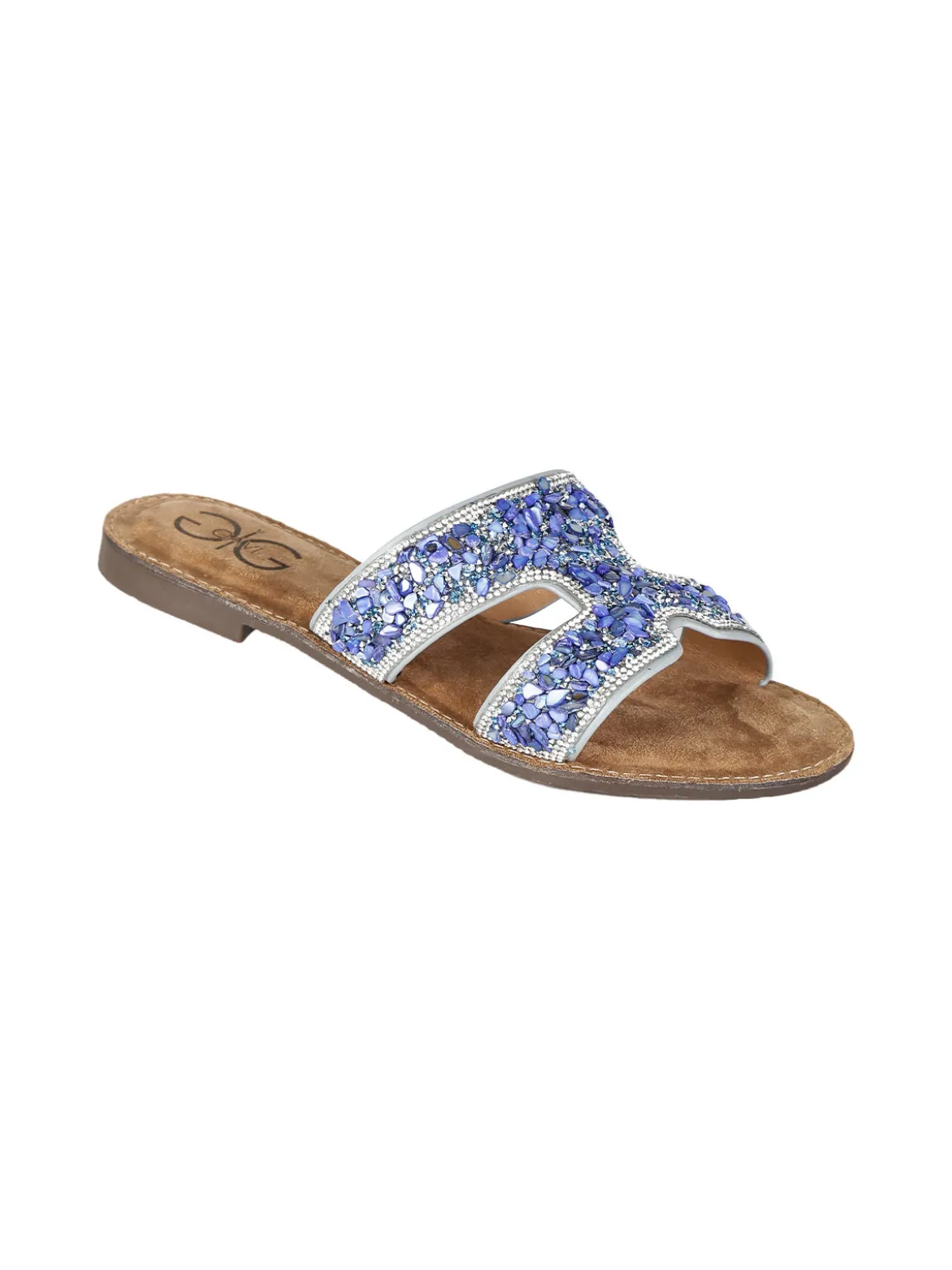 Gavi Ciabatte donna con strass e pietre colorate