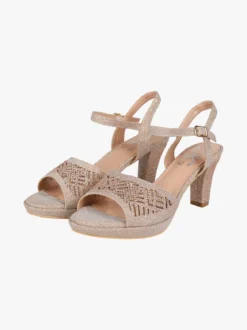 Gavi Sandali donna glitter con tacco e plateau