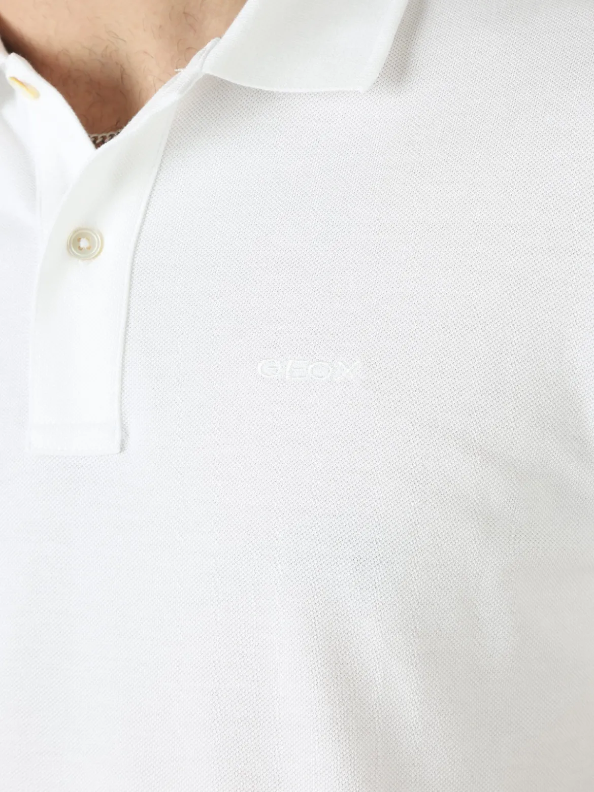 Geox Polo da uomo in cotone a maniche corte - bianco
