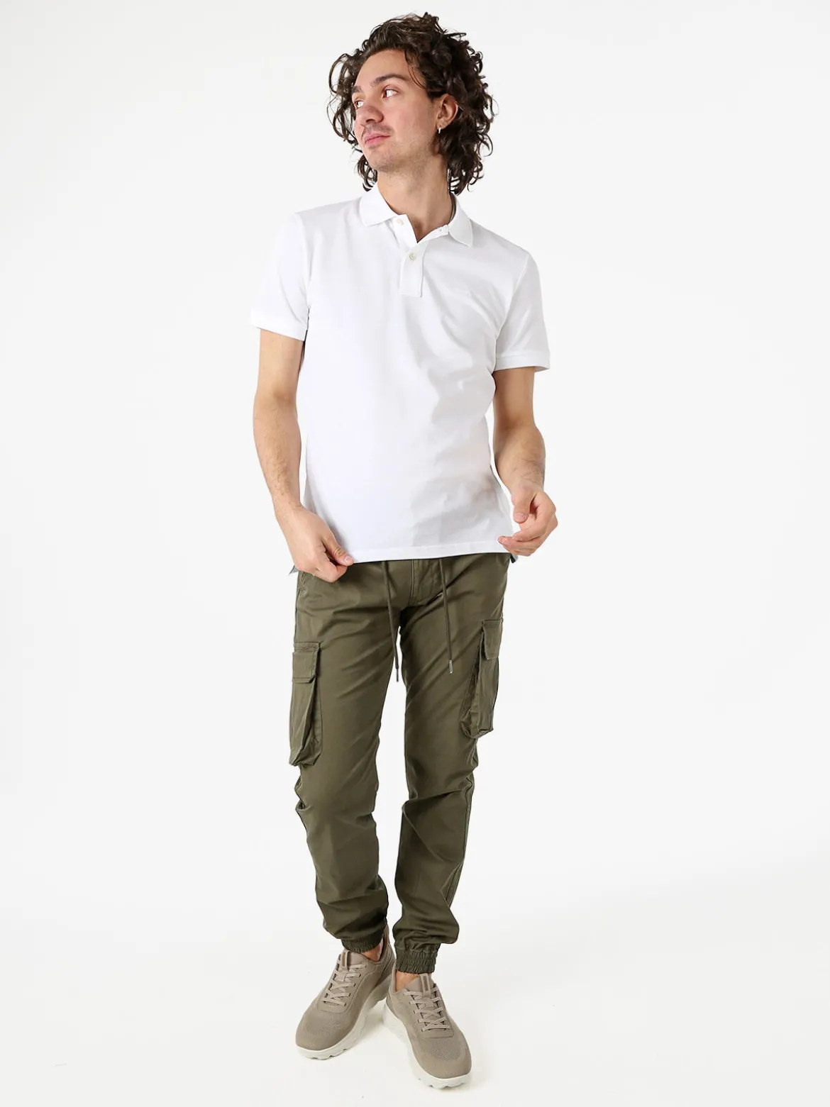 Geox Polo da uomo in cotone a maniche corte - bianco