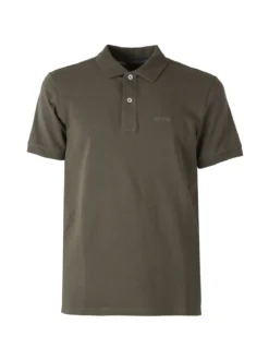 Geox Polo da uomo in cotone a maniche corte - oliva