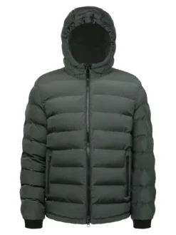 Geox SPHERICA Giubbotto imbottito da uomo con cappuccio e zip - militare