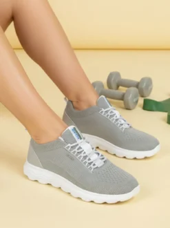 Geox SPHERICA Sneakers donna in maglia - grigio