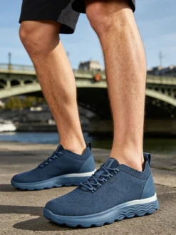 Geox SPHERICA Sneakers uomo stringate in maglia - avion
