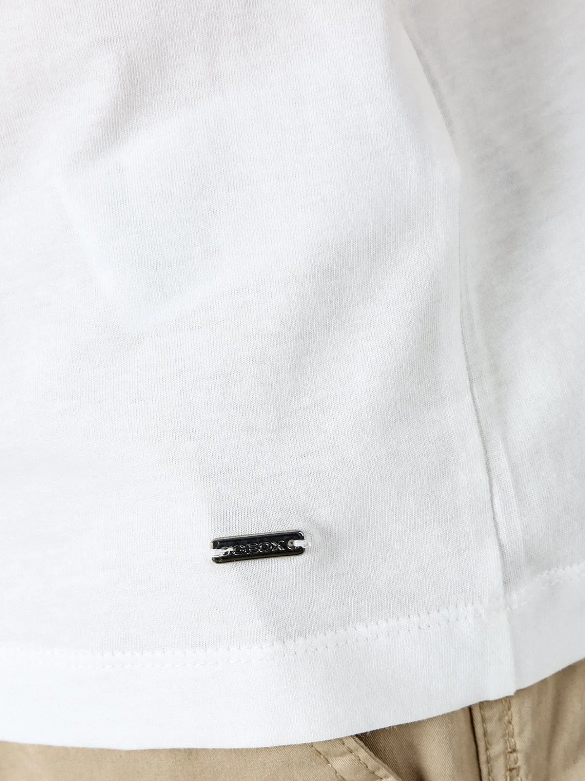Geox T-shirt girocollo da uomo in cotone - bianco