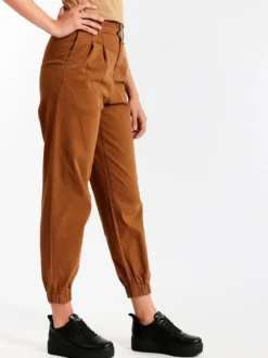 Ghiaccio&Limone Pantaloni in cotone a vita alta con polsino