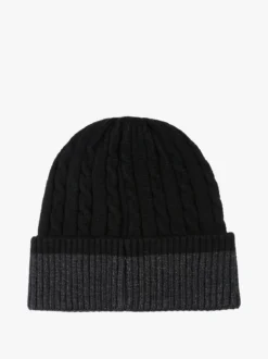 Gian Marco Venturi Cappello da uomo in maglia a coste con risvolto - nero