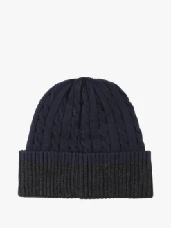 Gian Marco Venturi Cappello da uomo in maglia a coste con risvolto - blu scuro