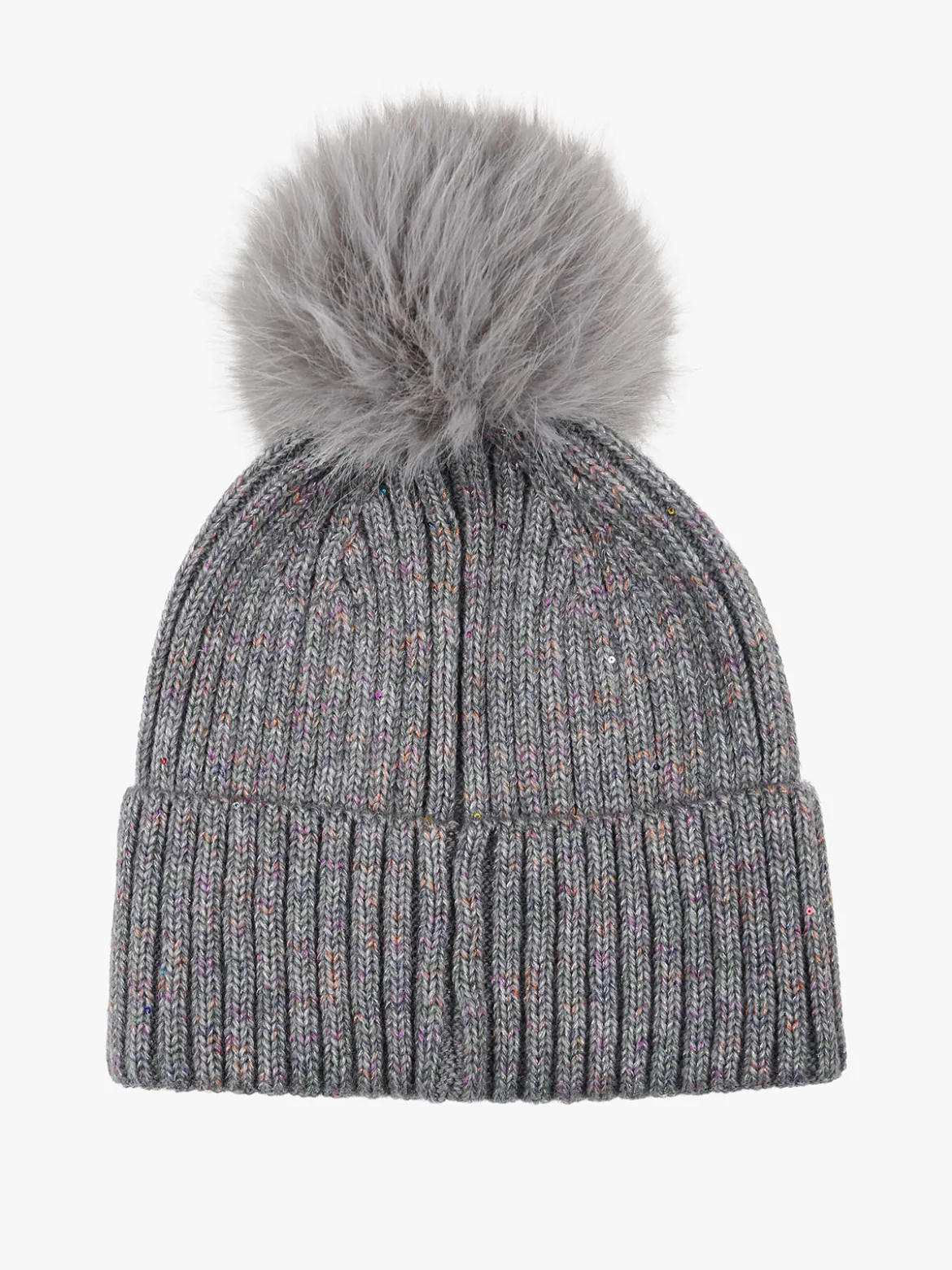 Gian Marco Venturi Cappello donna lurex in maglia con pompon - grigio