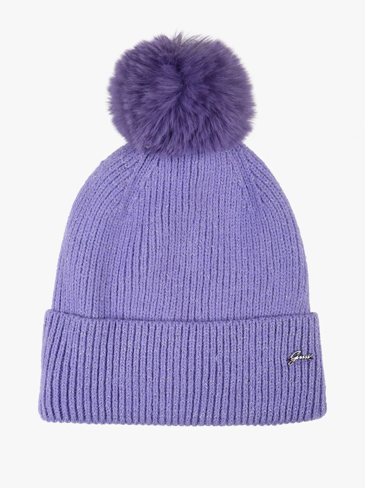 Gian Marco Venturi Cappello donna lurex in maglia con pompon - viola