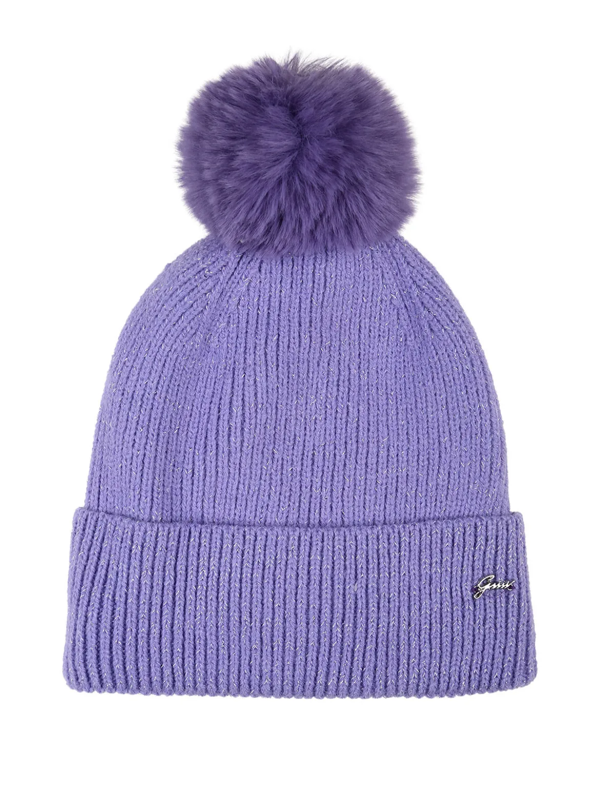 Gian Marco Venturi Cappello donna lurex in maglia con pompon - viola