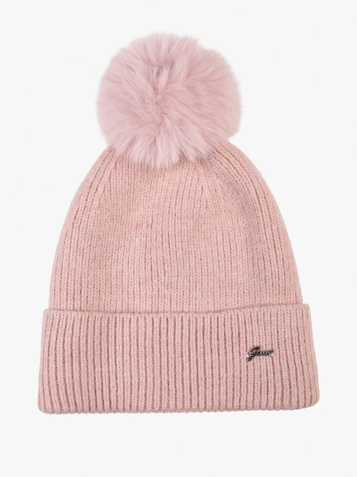 Gian Marco Venturi Cappello donna lurex in maglia con pompon - rosa