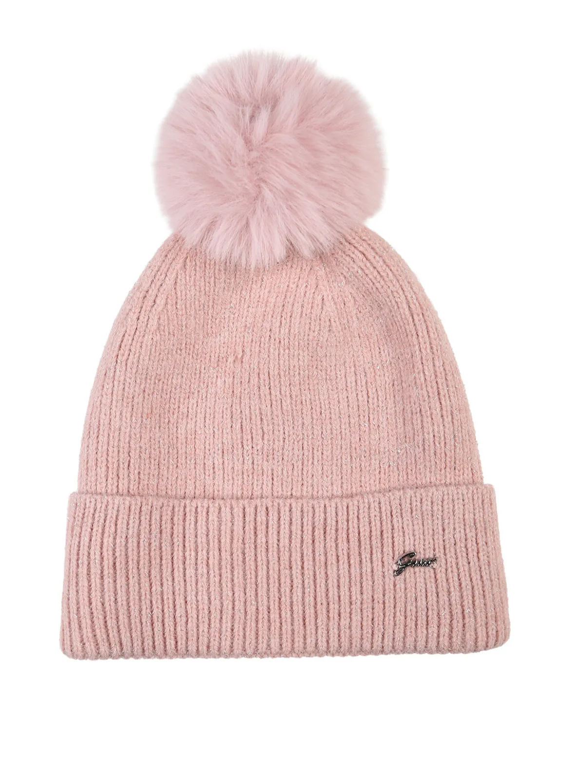 Gian Marco Venturi Cappello donna lurex in maglia con pompon - rosa