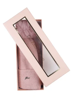 Gian Marco Venturi Cappello donna lurex in maglia con pompon - rosa