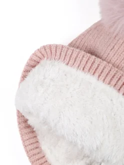 Gian Marco Venturi Cappello donna lurex in maglia con pompon - rosa