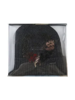 Gian Marco Venturi Cappello in maglia da uomo a coste con risvolto - nero