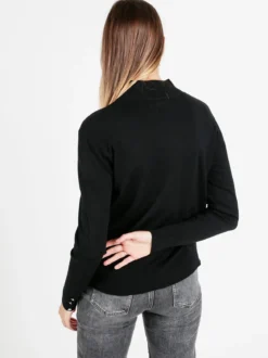Gian Marco Venturi Maglia donna a lupetto con bottoni gioiello sui polsini