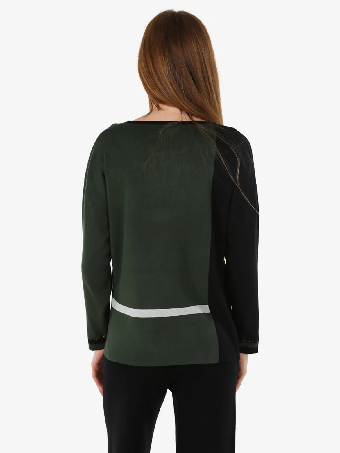 Gian Marco Venturi Maglia donna girocollo con strass - verde